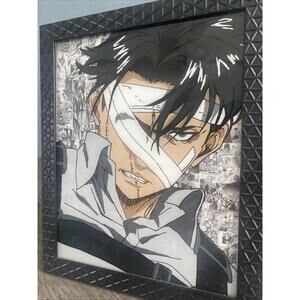 ATTACK ON TITAN Levi Ackerman Glass Painting FINAL SEASON 8x10 Wall Art OOAK